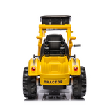 Ride on Excavator, 12V Battery Powered Construction Vehicles for Kids, Front Loader with Horn, 2 Speeds, Forward/Backward, Safety Belt,Treaded Wheels, Digger, Yellow Ride on Car