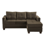 Coffee Microfiber 1pc Reversible Sofa