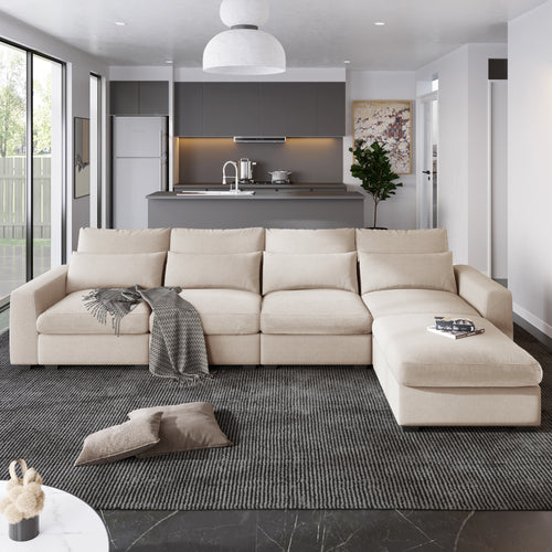 Modular Modern Large L-Shape Feather Filled Sectional