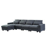 Modular Modern Large L-Shape Feather Filled Sectional Sofa