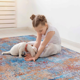 Naar Area Rugs, Washable Rug, Low-Pile, Non-Slip, Non-Shedding, Foldable, Kid & Pet Friendly - Area Rugs for living room, bedroom, kitchen, dining room rug - Perfect Gifts, (Multi, 2'6'' x 10')