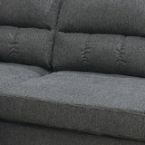 2 Piece Contemporary Sectional Set with Tufted Back, Gray