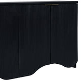 U-Style Vertical Stripes and Wavy Design of a Four-Door Cabinet Cabinet Suitable for Hallway, Entryway, Living Room