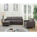 Ceasar Sectional Sofa in Gray Fabric