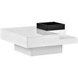 ON-TREND Modern Minimalist Design 31.5*31.5in Square Coffee Table with Detachable Tray and Plug-in 16-color LED Strip Lights Remote Control for Living Room( OLD SKU: WF291303AAK )