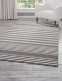 Hampton White and Gray Polypropylene Indoor/ Outdoor Area Rug 8x10