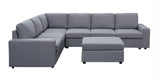 Casey 120" Light Gray Linen 7 Seat Reversible Modular Sectional Sofa