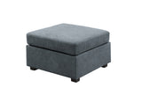 Isla Gray Woven Fabric 6-Seater Sectional Sofa with Ottoman