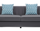 Maddie Gray Velvet 6-Seater Sectional Sofa with Storage Ottoman