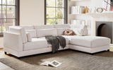 2 Pieces L shaped Sofa with Removable Ottomans