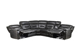 Imogen Sectional Sofa (Power Motion), Gray Leather-Aire