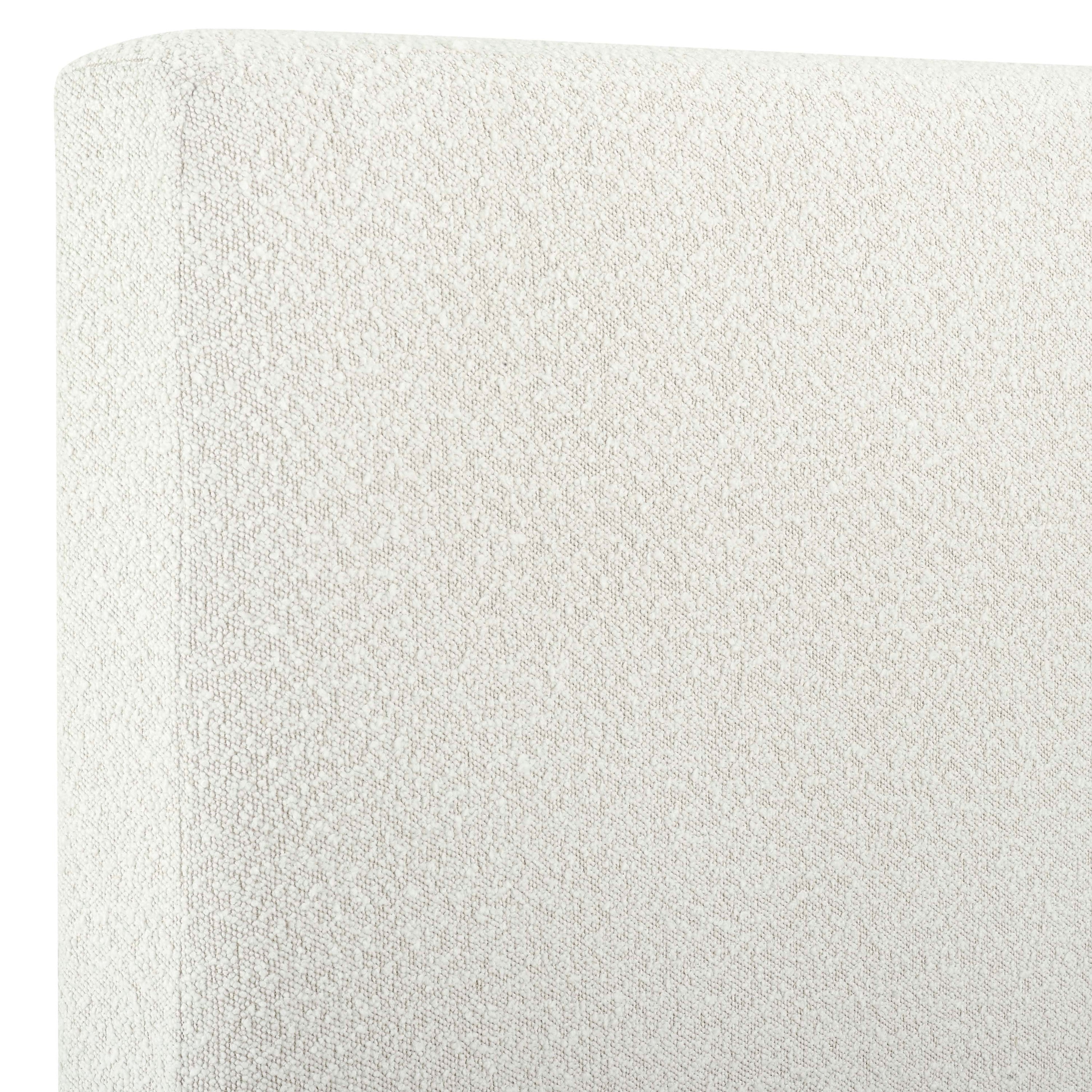 Bridgevine Home King Size White Boucle Upholstered Platform Bed