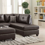 3-pcs Reversible Sectional Espresso Bonded Leather