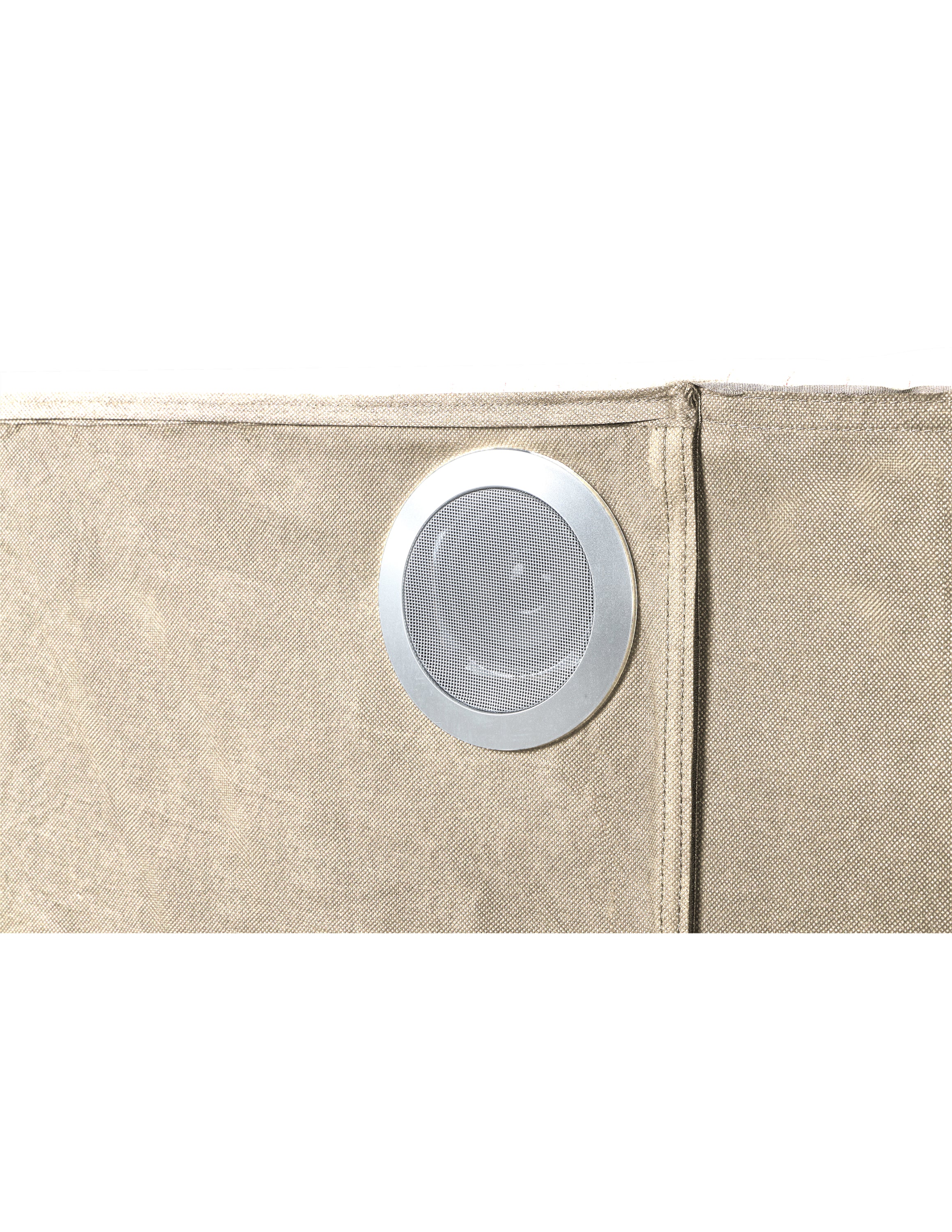 Lizelle Upholstery Wooden King Bed with Ambient lighting in Beige Velvet