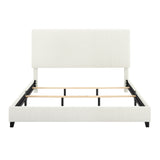 Bridgevine Home King Size White Boucle Upholstered Platform Bed