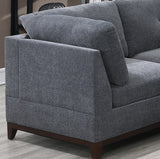 Ash Grey Chenille Fabric Modular Sectional 9pc Set