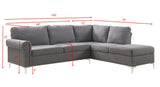 Melvyn Sectional Sofa in Gray Fabric