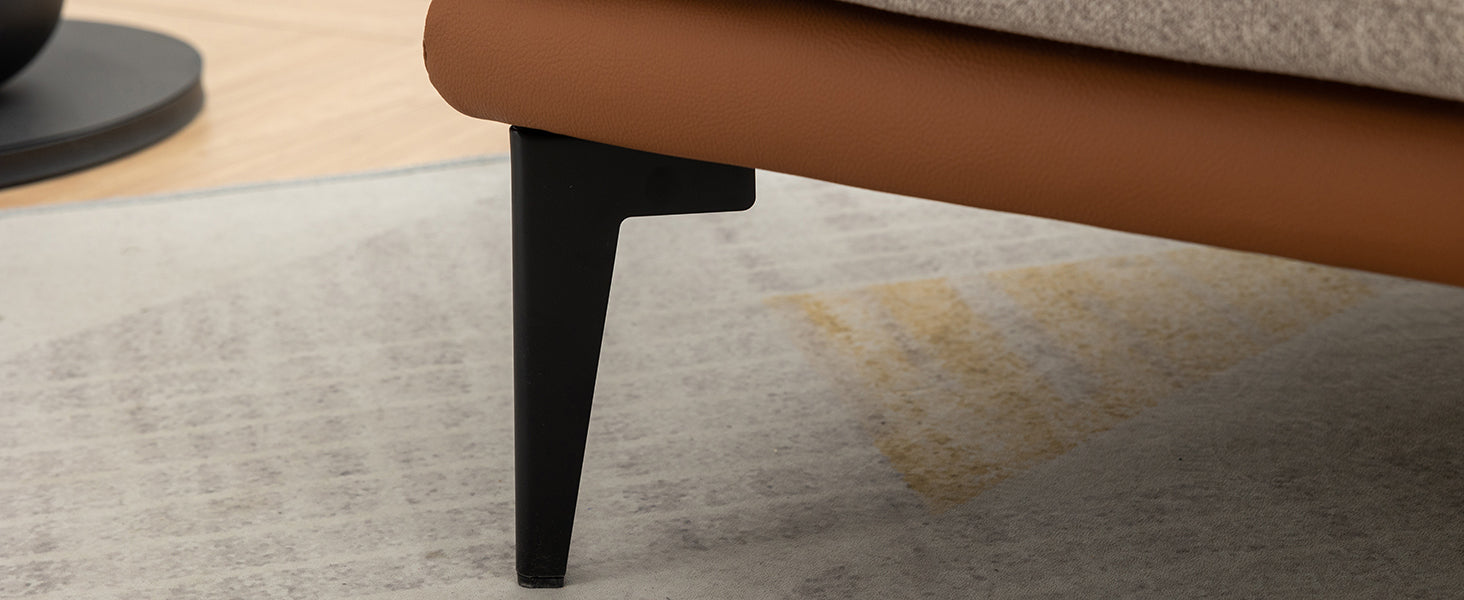 Modern Two-tone Burnt Orange Barrel Fabric Chair