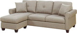 Glossy Beige Tufted Reversible Sectionals