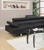 Black Faux Leather Sectional