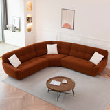 113" Dark Orange Large Lamb Fabric Sectional