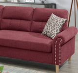 Paprika Red Color Polyfiber Reversible Sectional