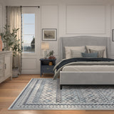 Fallon Blue/Charcoal/Grey/Ivory Area Rug 8x10