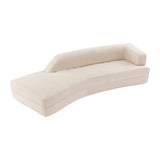 109.4" Beige Curved Chaise Lounge