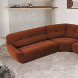 113" Dark Orange Lamb Fabric Modern Corner Sectional