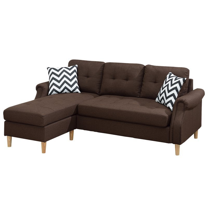 Dark Coffee Reversible Sectional