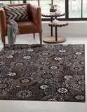 Lundy Chocolate/Black/Beige Area Rug 5x8