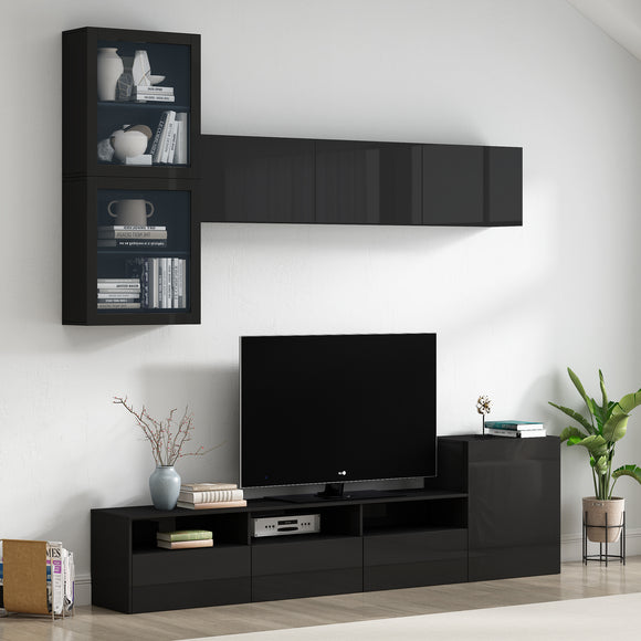 ON-TREND High Gloss TV Stand with Ample Storage Space, Media Console for TVs Up to 78