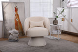 Swivel Accent Chair Armchair, Round Barrel Chair in Fabric for Living Room Bedroom(Beige)