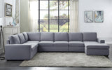 Tifton Light Gray Linen 7 Seat Reversible Modular Sectional Sofa Chaise