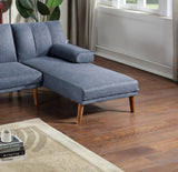 Navy 2pc Sectional w/ wood Legs