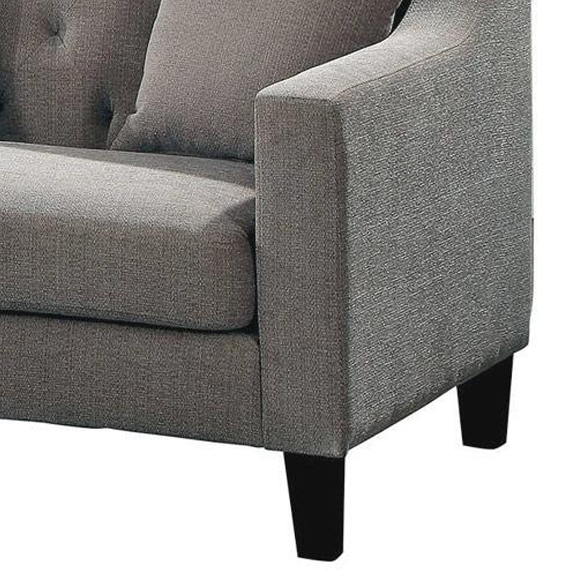 Gray Fabric Sloped Arms Curved Sectional Sofa