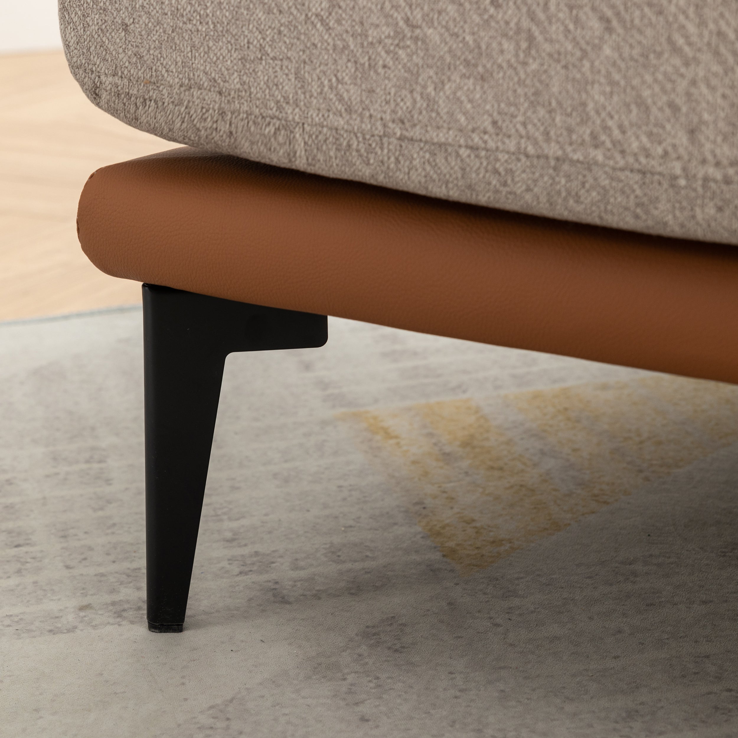 Modern Two-tone Burnt Orange Barrel Fabric Chair