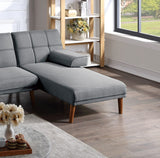 Blue Grey 2pc Sectional Tufted Couch