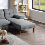 Blue Grey 2pc Sectional w/  Solid wood Legs