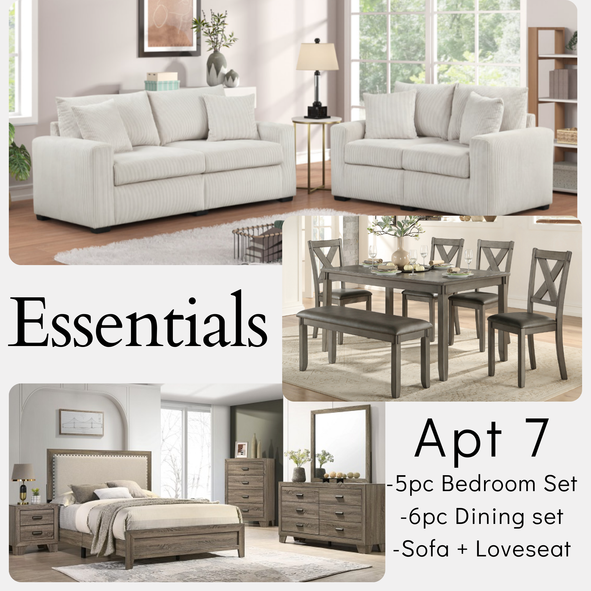 ESSENTIALS APT 7 COMPLETE 3 ROOM PACKAGE