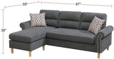 Slate Color Polyfiber Reversible Sectional