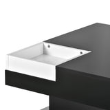 ON-TREND Modern Minimalist Design 31.5*31.5in Square Coffee Table with Detachable Tray and Plug-in 16-color LED Strip Lights Remote Control for Living Room (OLD SKU: WF291303AAB )