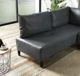 Inferno Metal Frame Vinyl Upholstered Sectional For Living Room