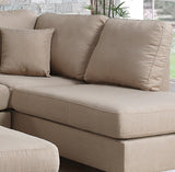 Sand Color Linen Like Fabric 3pcs Sectional Reversible