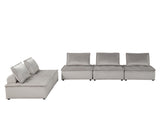 Anna Light Gray Velvet 5 Pc Sectional Sofa