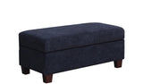 Diego Black Fabric Sectional with Right Facing Chaise, Storage Ottoman, and 2 Accent Pillows