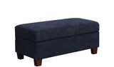 Diego Black Fabric Sectional Sofa with Right Facing Chaise, Storage Ottoman, and 2 Accent Pillows