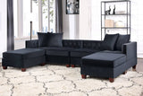 Black Velvet Fabric  Reversible Sectional