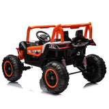 24V Ride On XXL UTV car for kid,2seater with two safety belts, Side by Side 4x4 Ride on Off-Road Truck with Parent Remote Control, Battery Powered Electric Car w/High Low Speed, two safety belts.