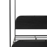 Modern Metal and Wood Canopy Queen Bedframe – Black